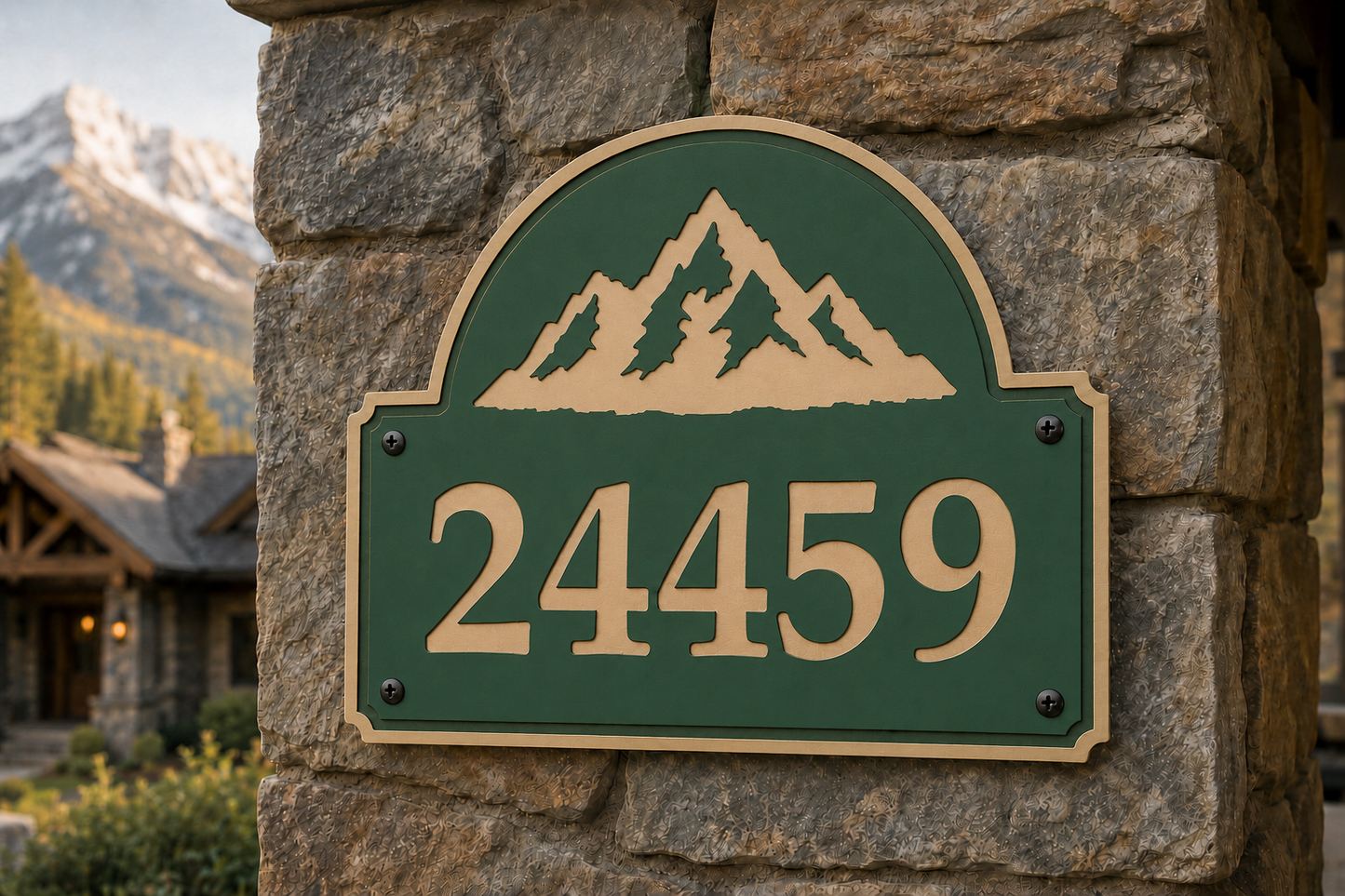 Mountain Numeric Address Sign