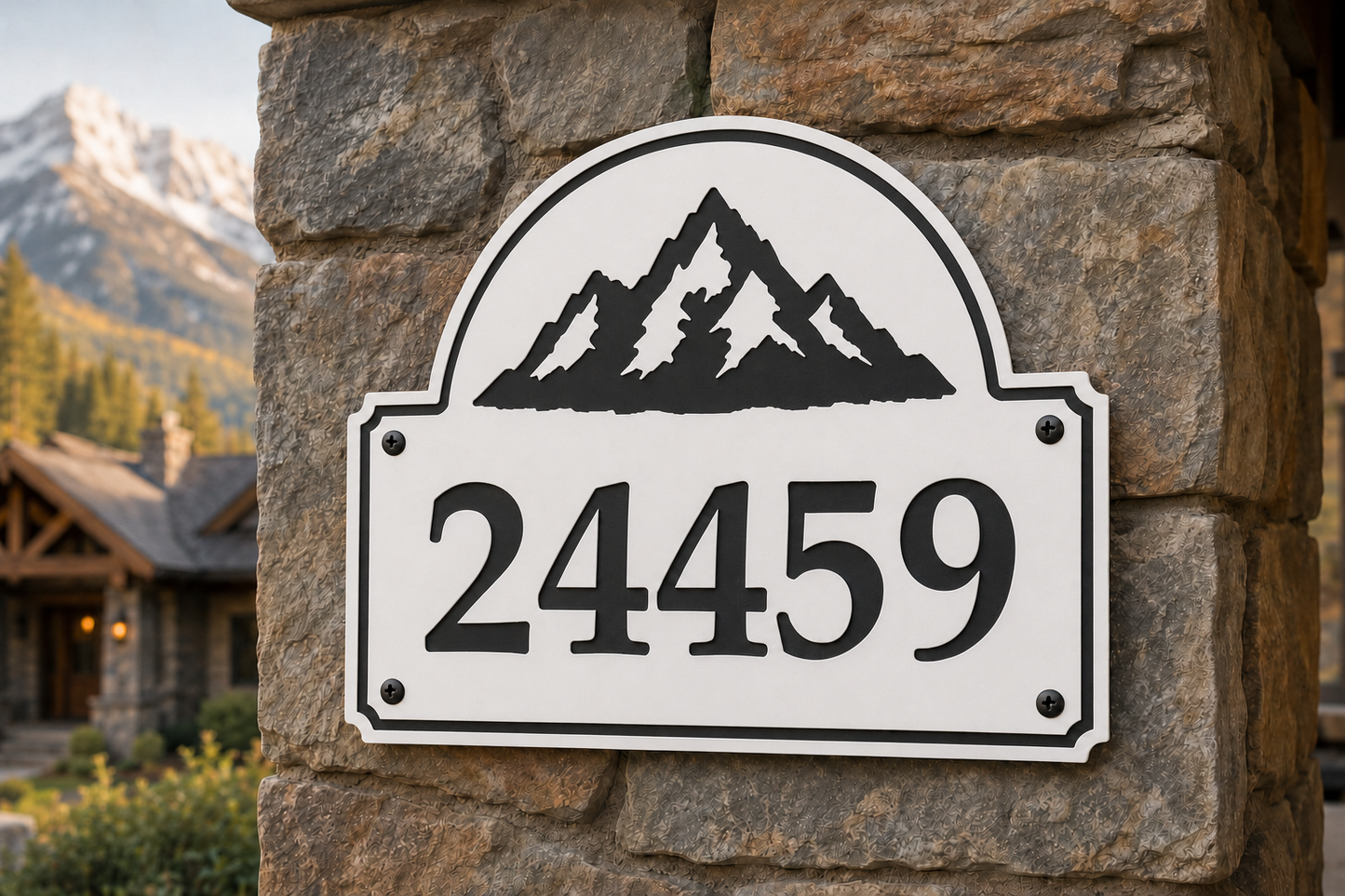 Mountain Numeric Address Sign