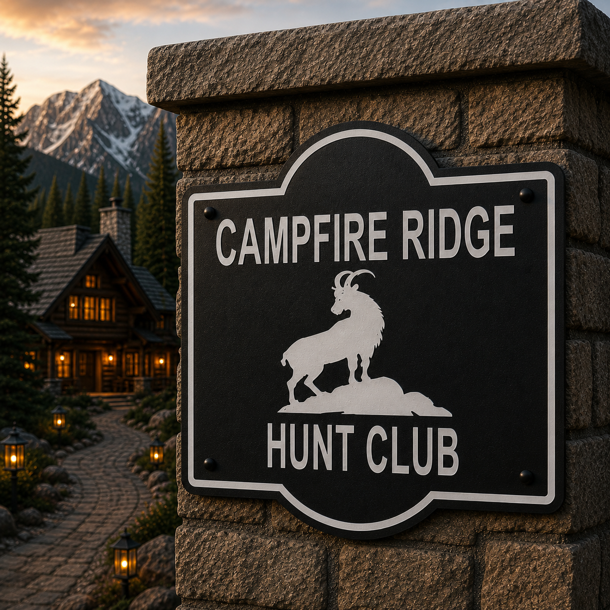 Customizable Mountain Goat Sign