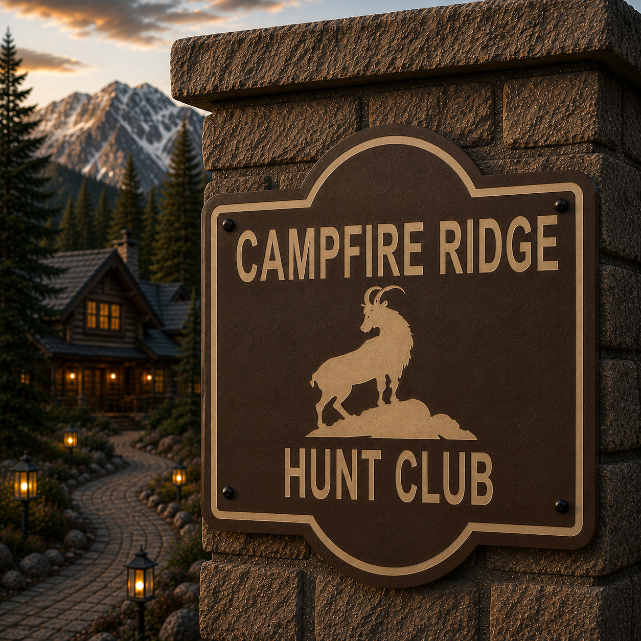 Customizable Mountain Goat Sign
