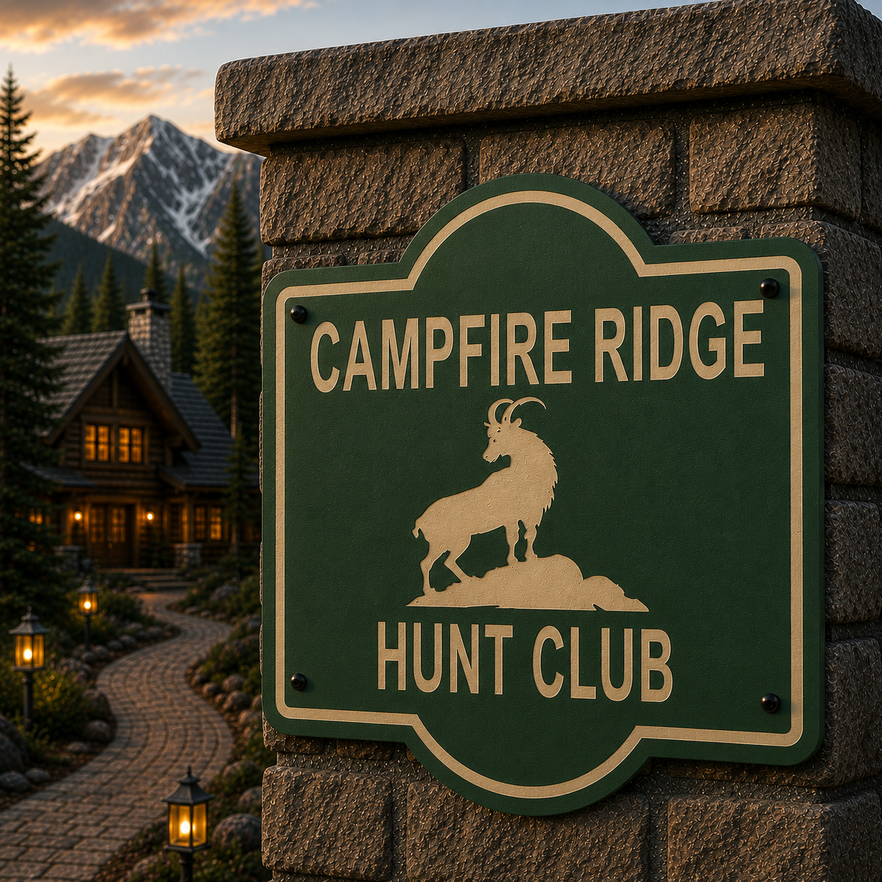 Customizable Mountain Goat Sign