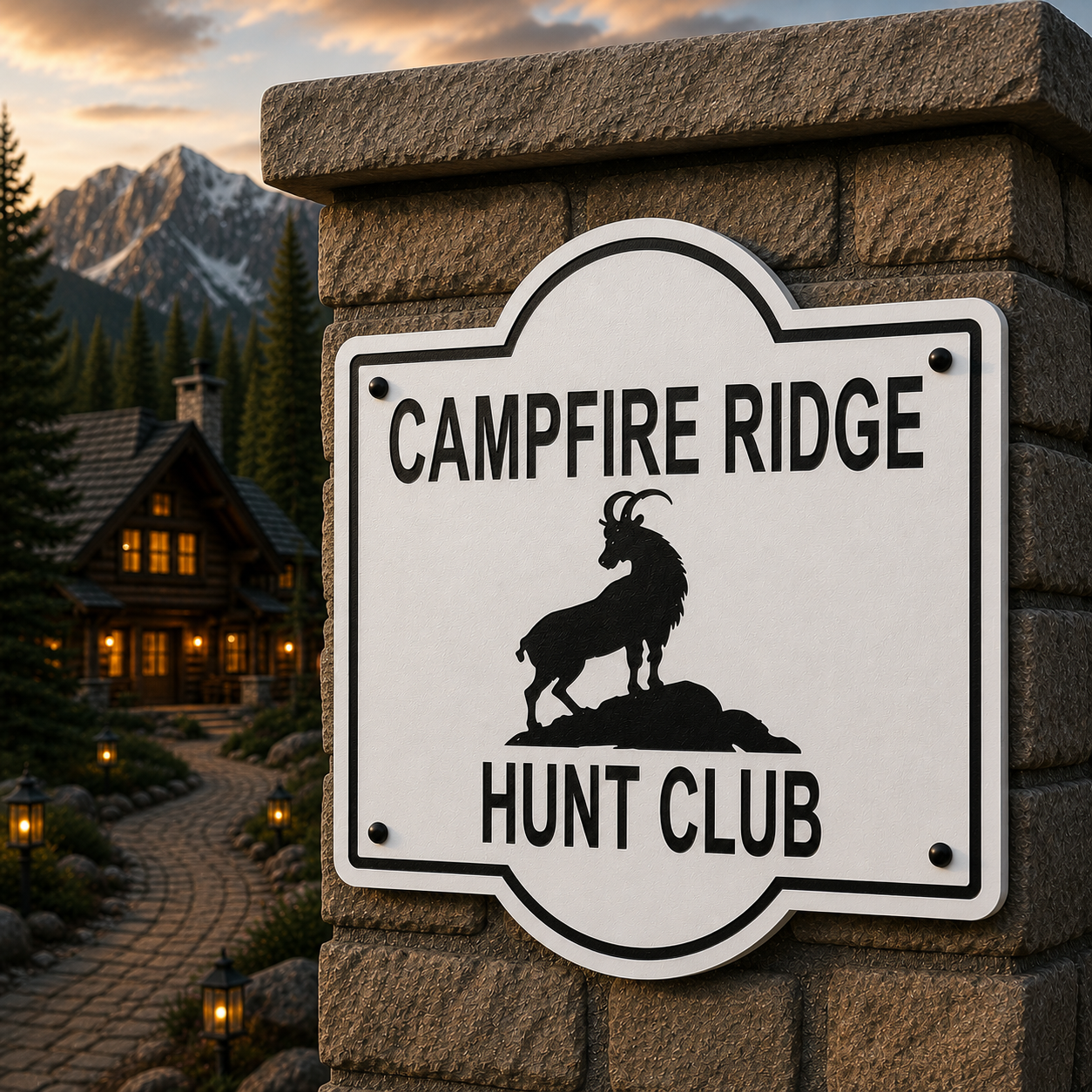 Customizable Mountain Goat Sign