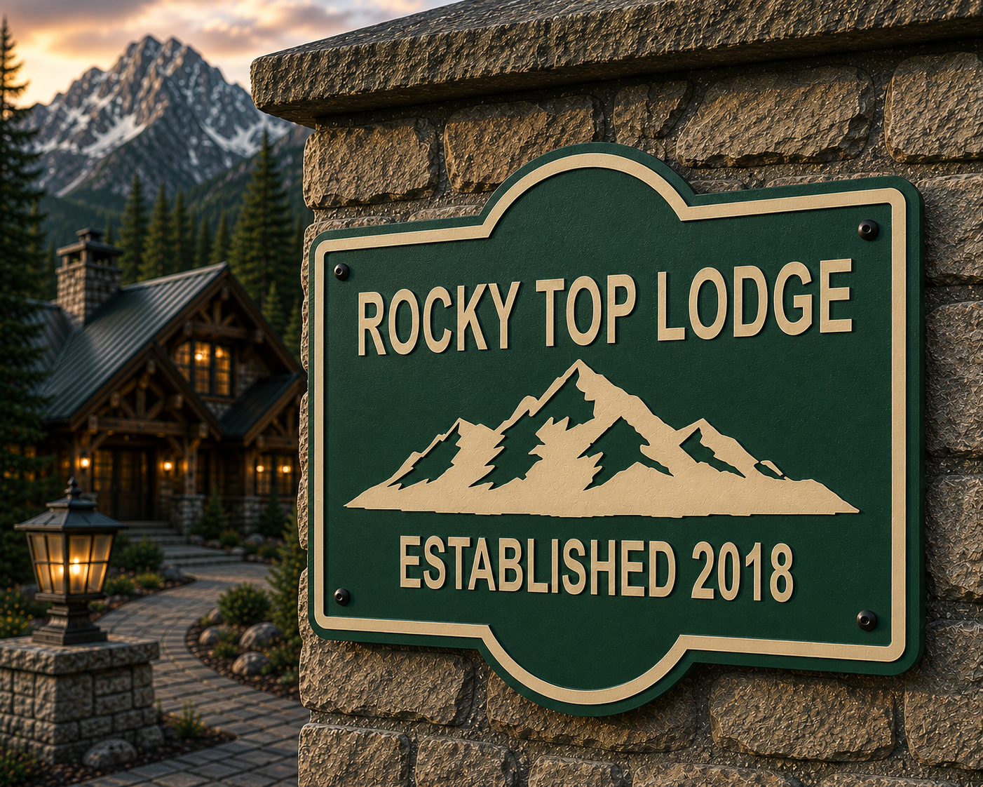 Customizable Mountain Sign