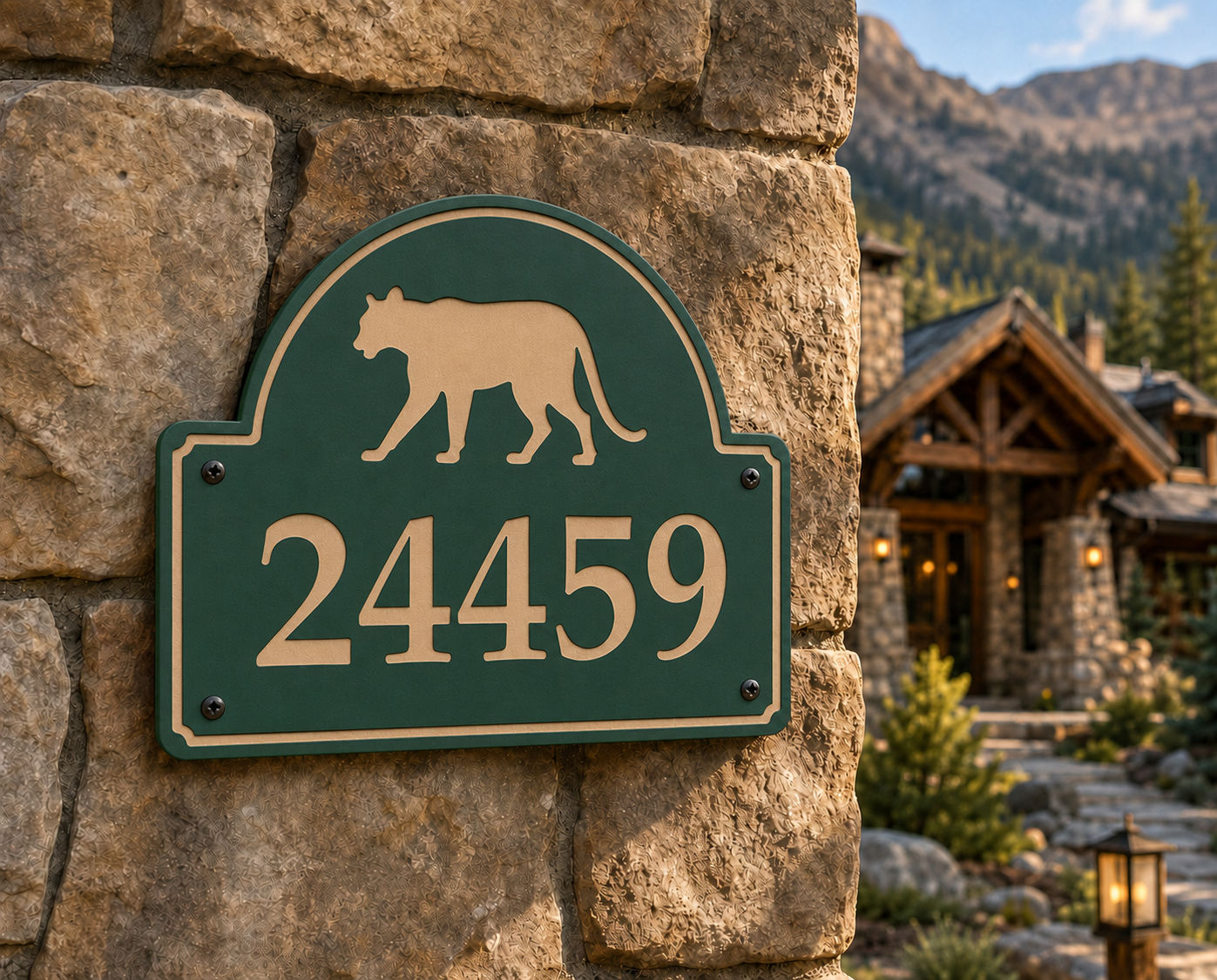 Mountain Lion Numeric Address Sign