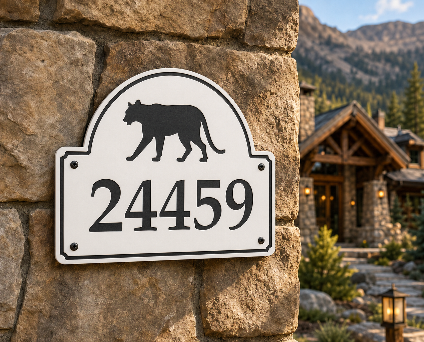 Mountain Lion Numeric Address Sign