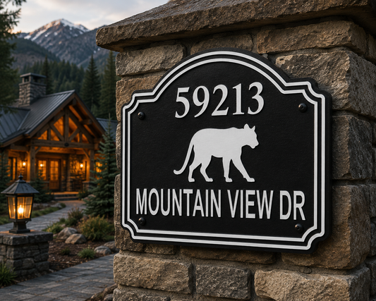Custom Mountain Lion Address Sign