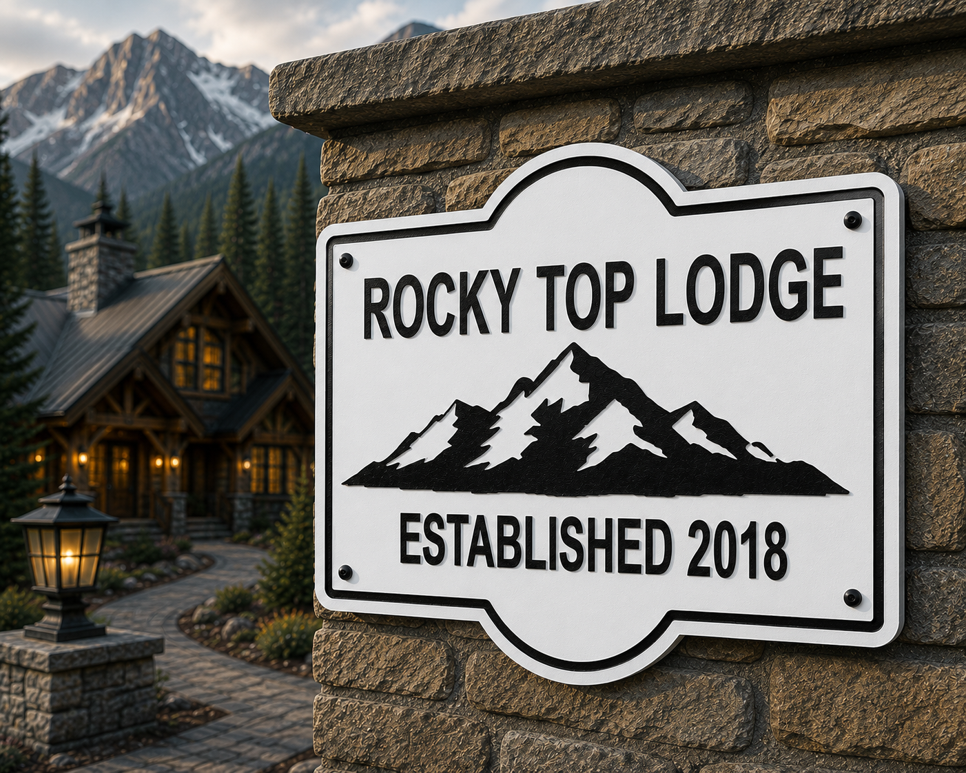 Customizable Mountain Sign