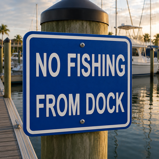 No Fishing From Dock Sign 10 x 10
