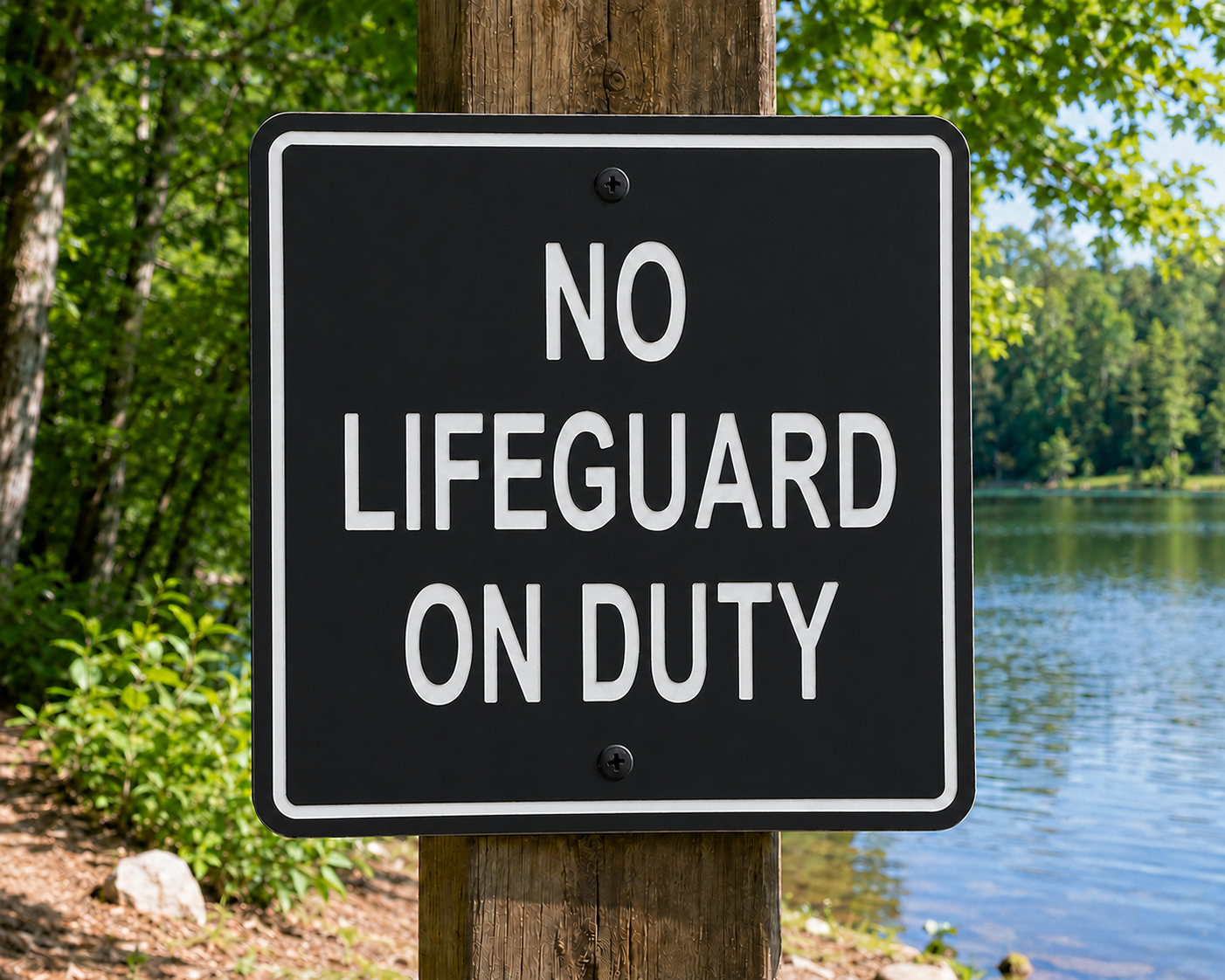 No Lifeguard On Duty Sign 10 x 10
