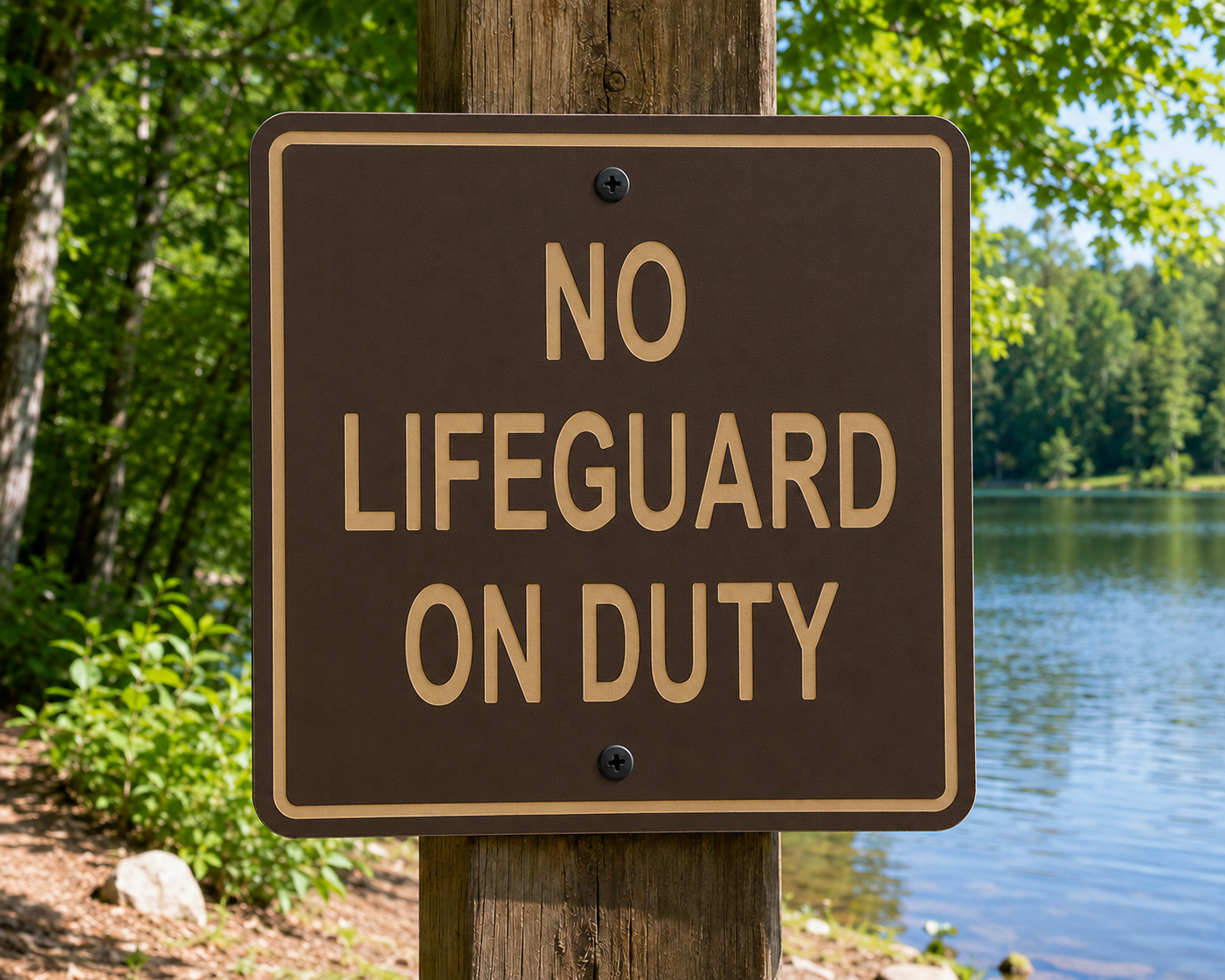 No Lifeguard On Duty Sign 10 x 10