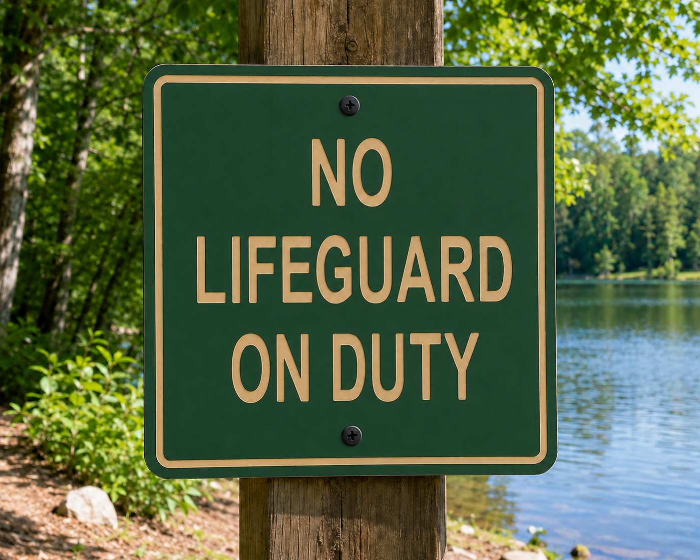 No Lifeguard On Duty Sign 10 x 10