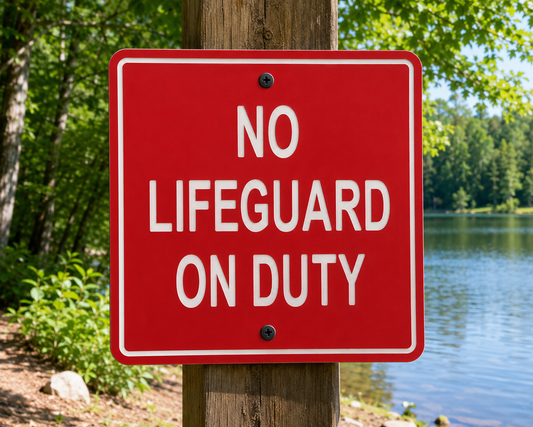 No Lifeguard On Duty Sign 10 x 10