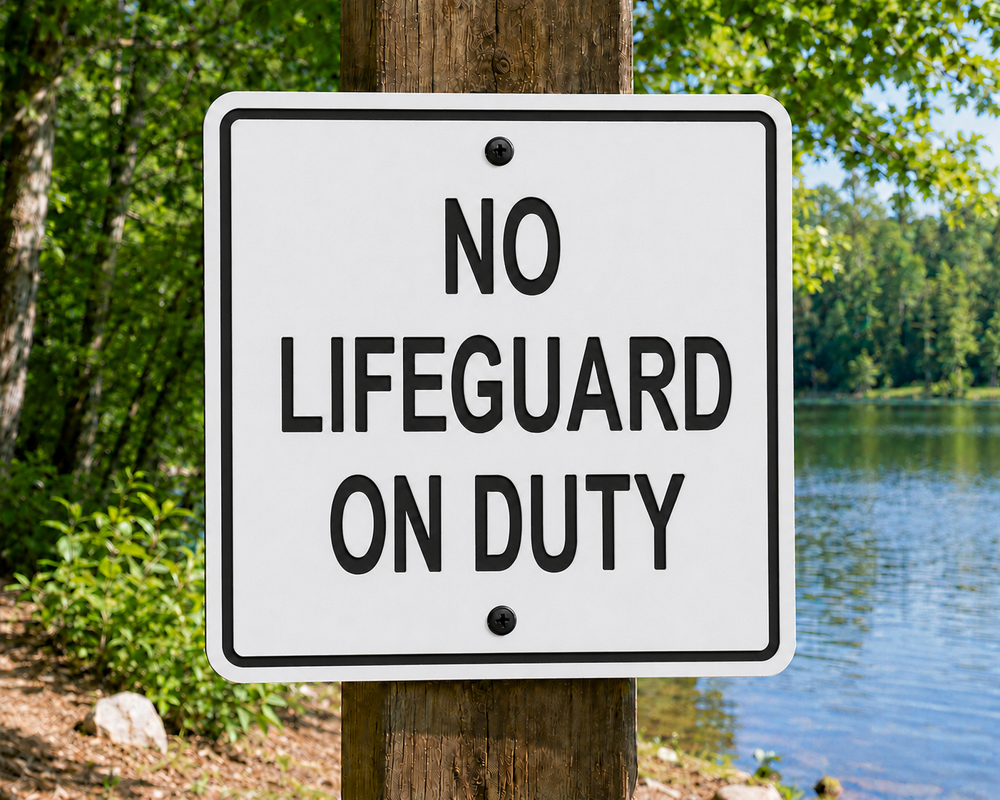No Lifeguard On Duty Sign 10 x 10