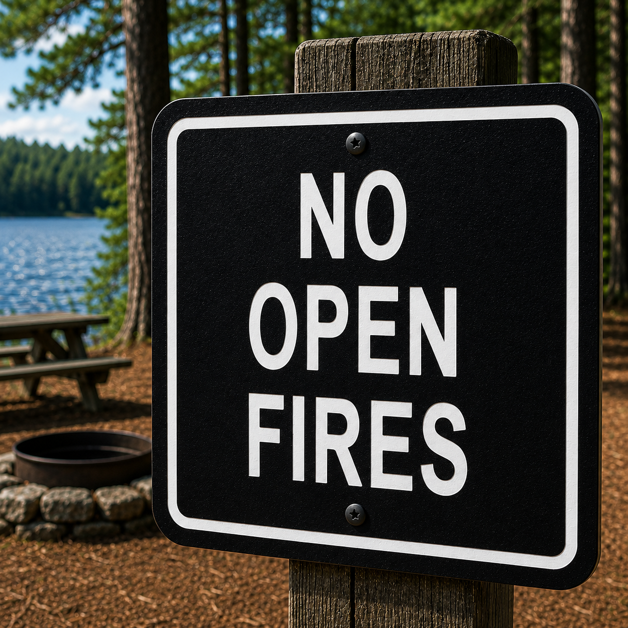 No Open Fires Sign 10 x 10
