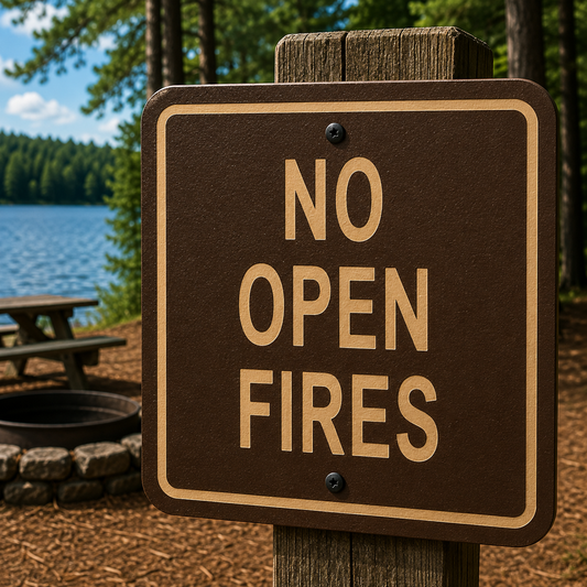 No Open Fires Sign, 10 x 10