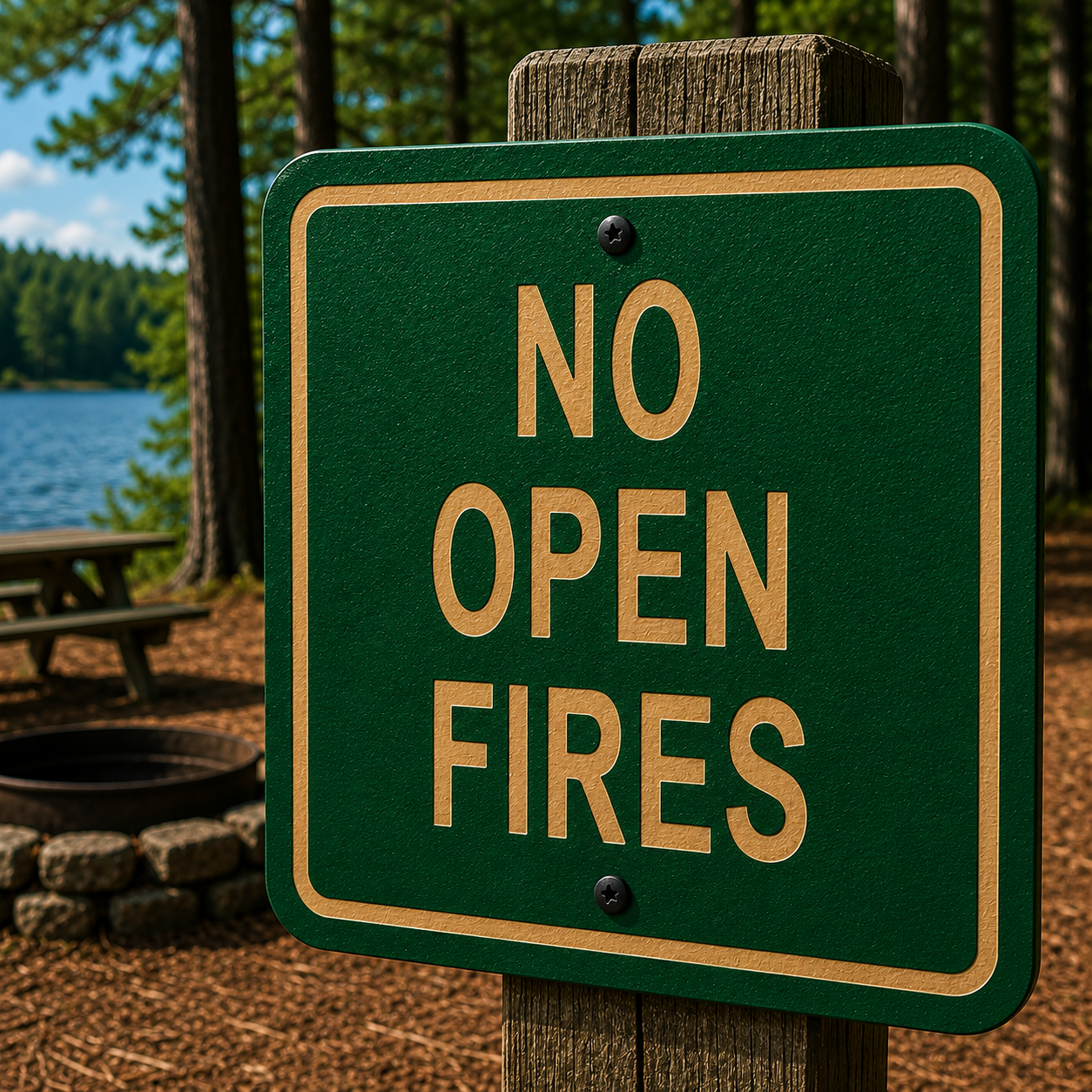 No Open Fires Sign 10 x 10