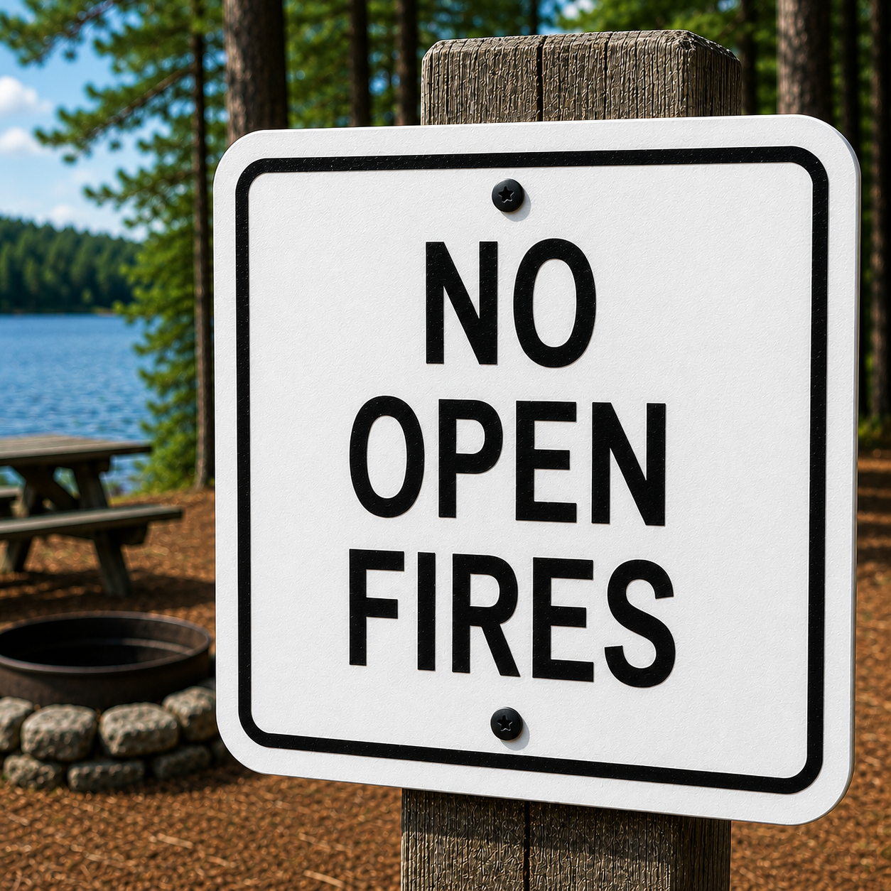 No Open Fires Sign 10 x 10