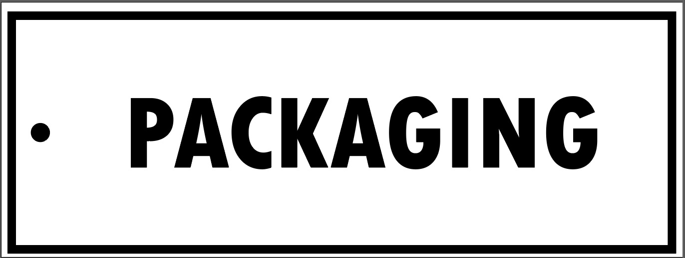 "PACKAGING" TAG, 3 X 8