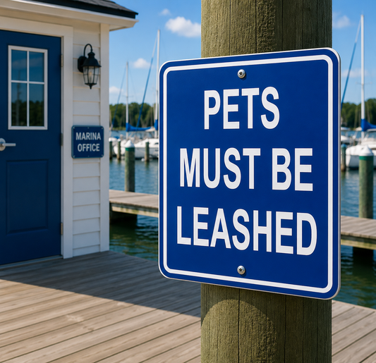 Pets Must Be Leashed Sign 10 x 10