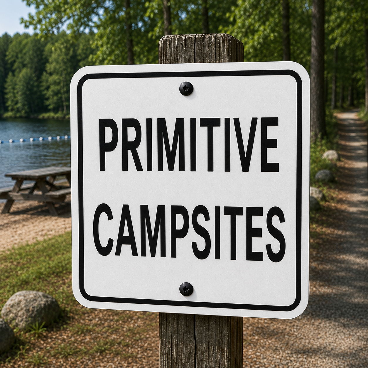 Primitive Campsites Sign