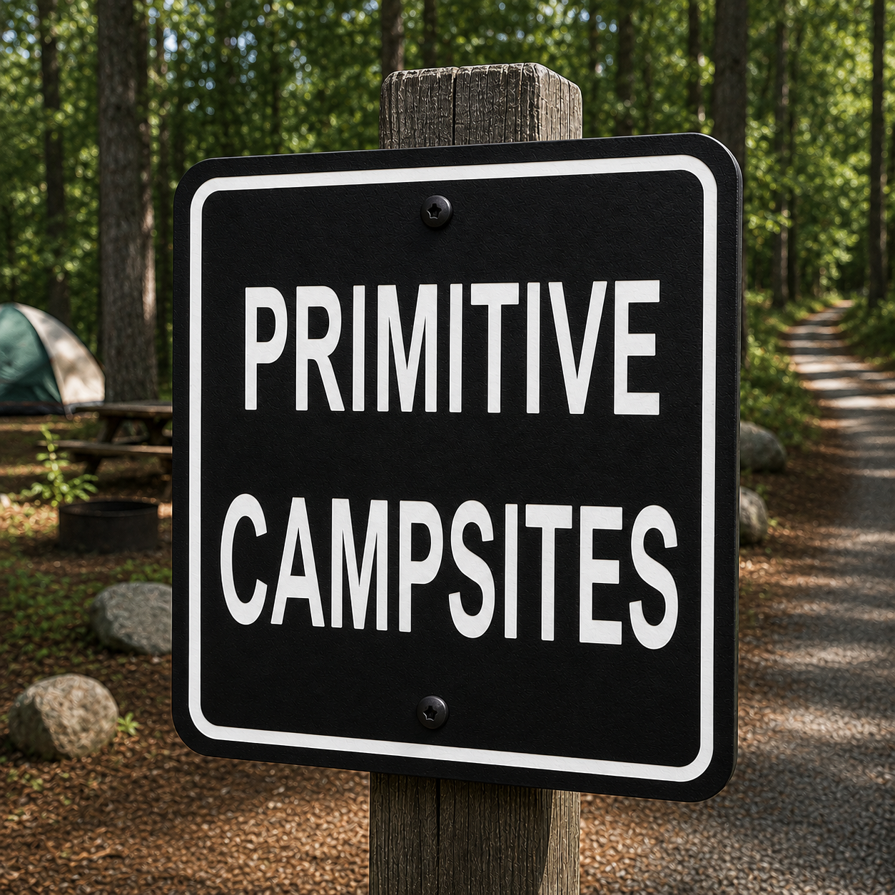Primitive Campsites Sign