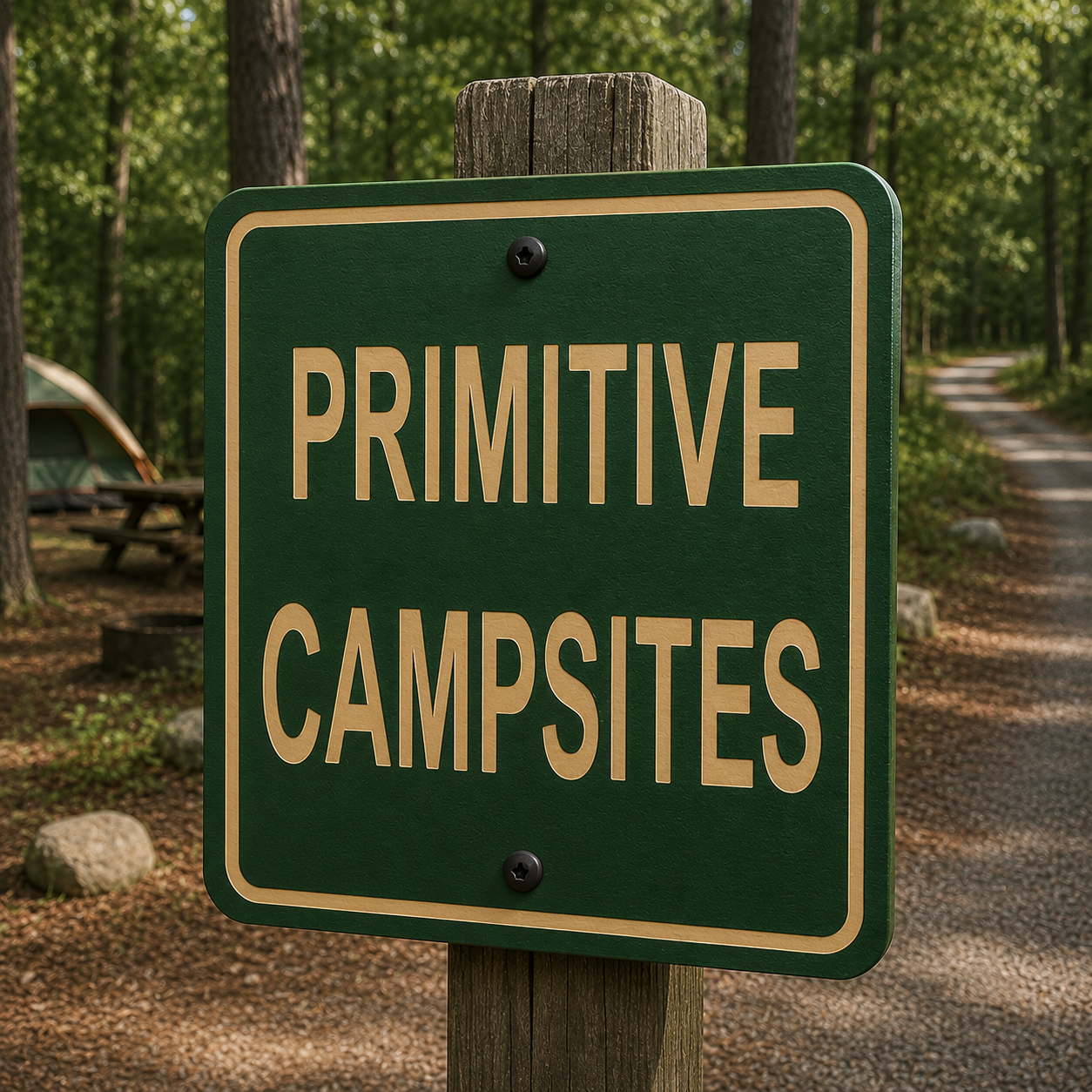 Primitive Campsites Sign
