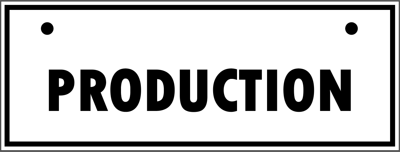 "PRODUCTION" TAG, 3 X 8