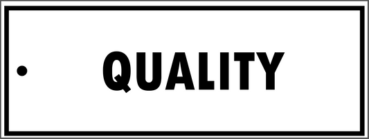 "QUALITY" TAG, 3 X 8