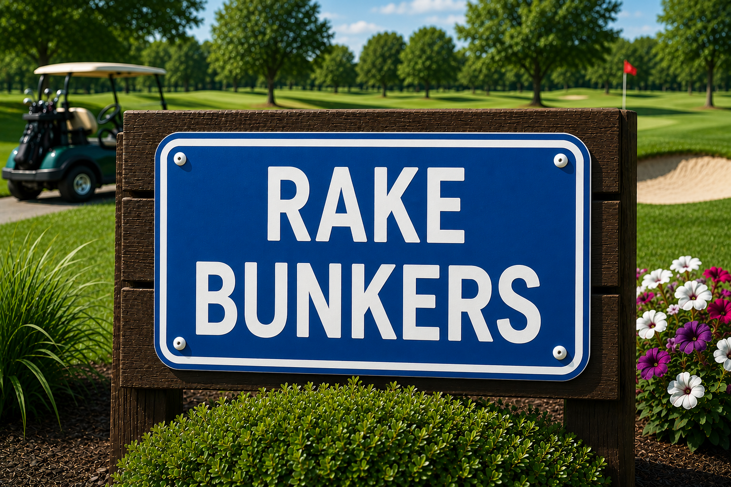 Rake Bunkers Sign