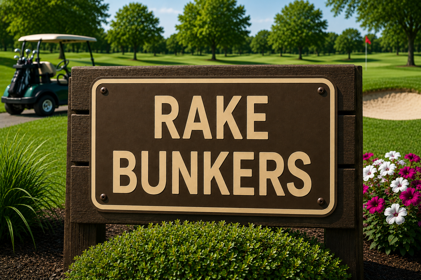 Rake Bunkers Sign