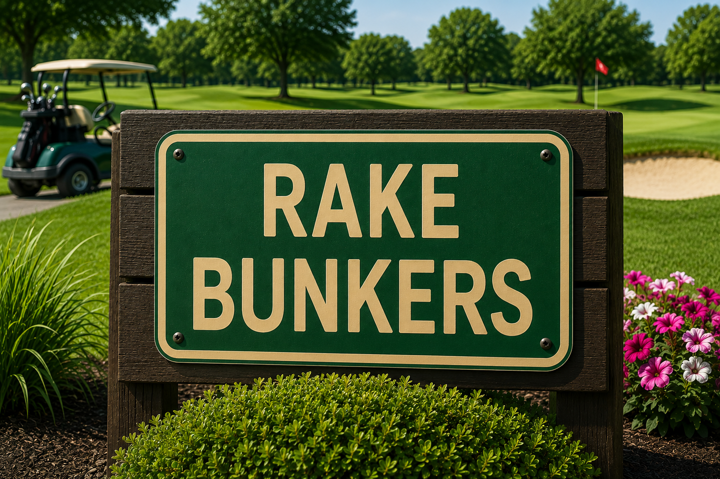 Rake Bunkers Sign