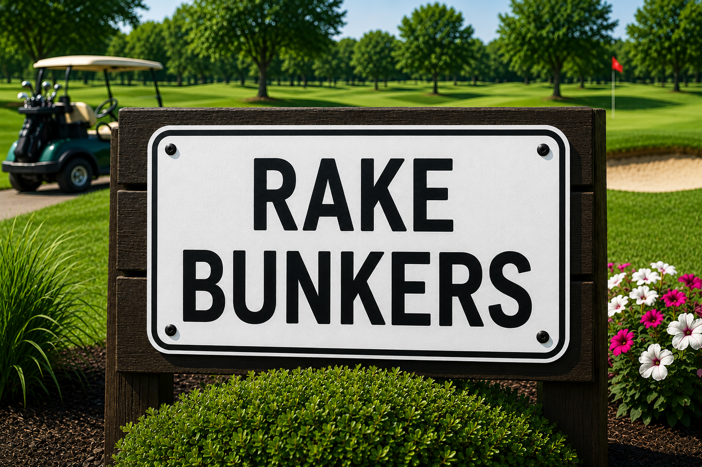 Rake Bunkers Sign
