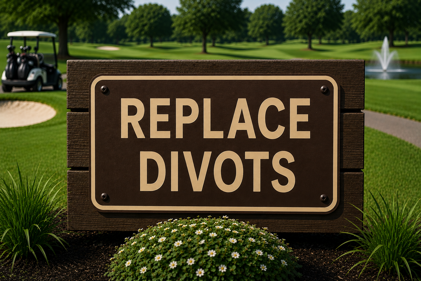 Repair Divots Sign