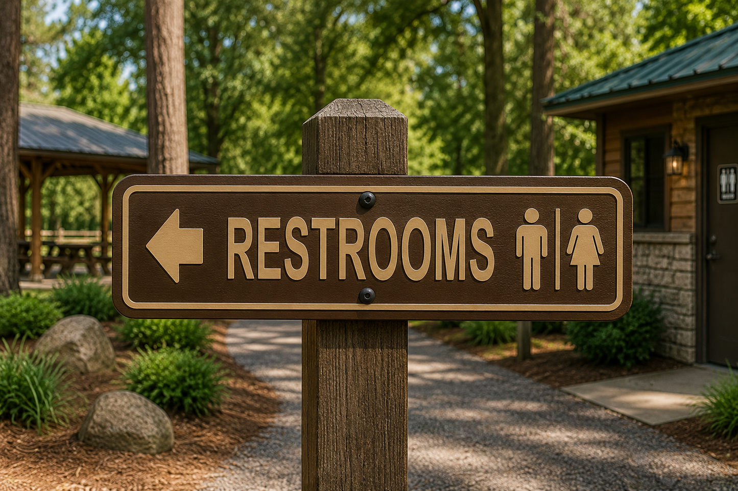 Restroom Directional Sign