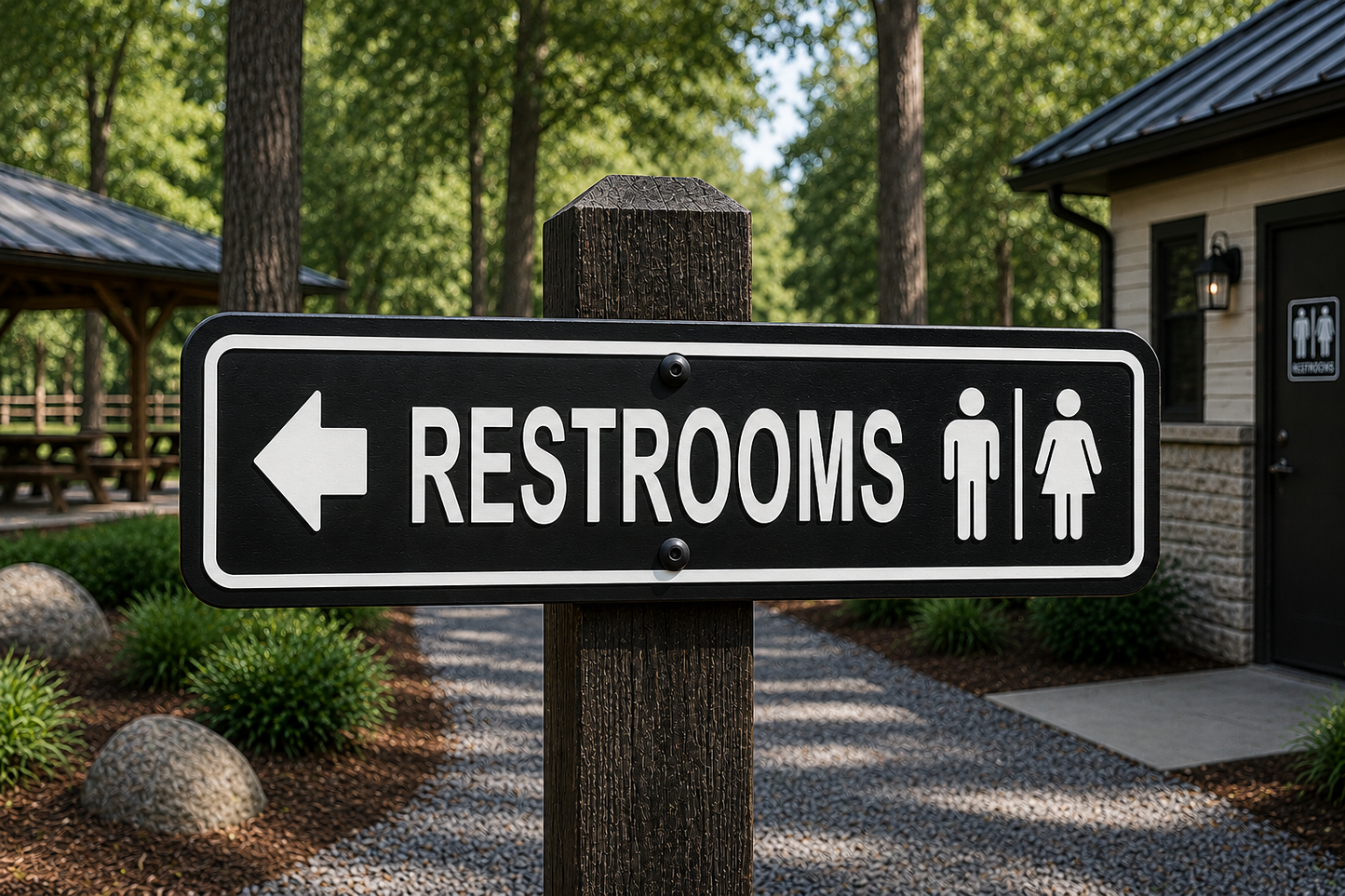 Restroom Directional Sign
