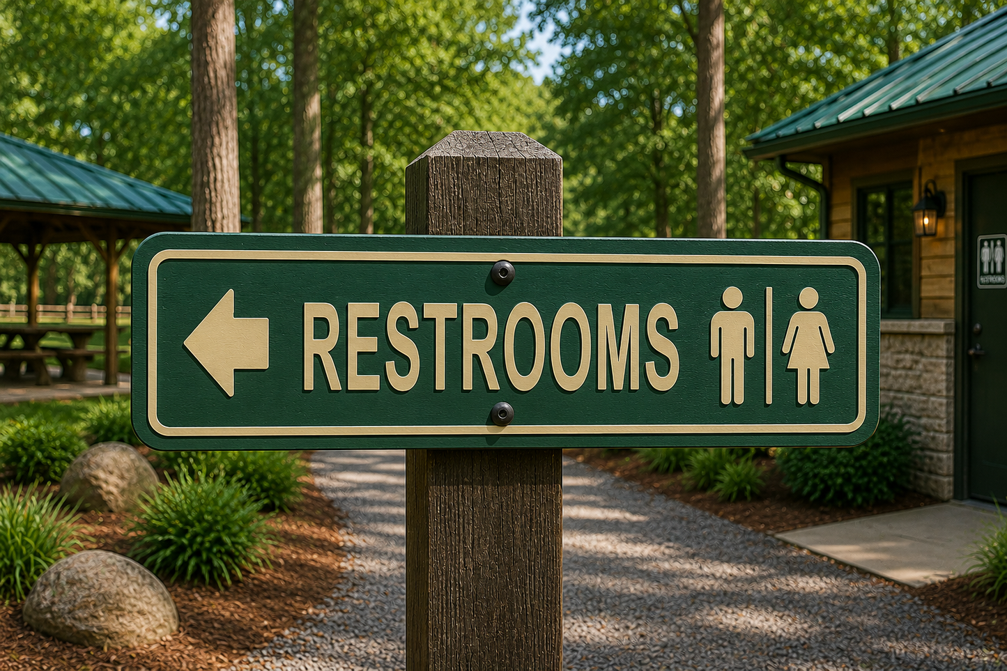 Restroom Directional Sign