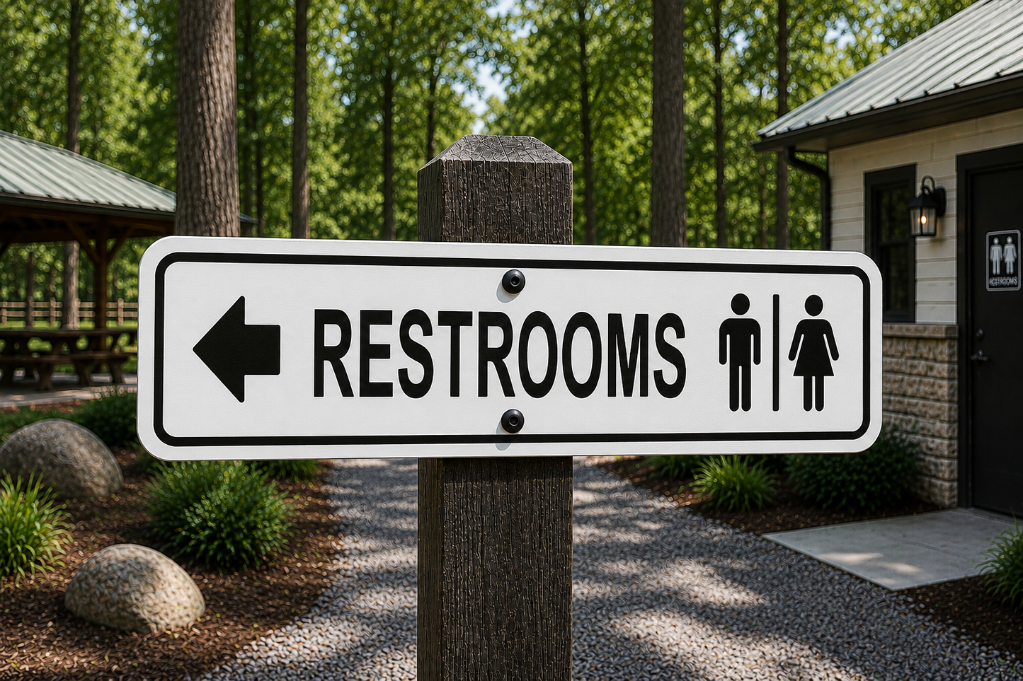 Restroom Directional Sign