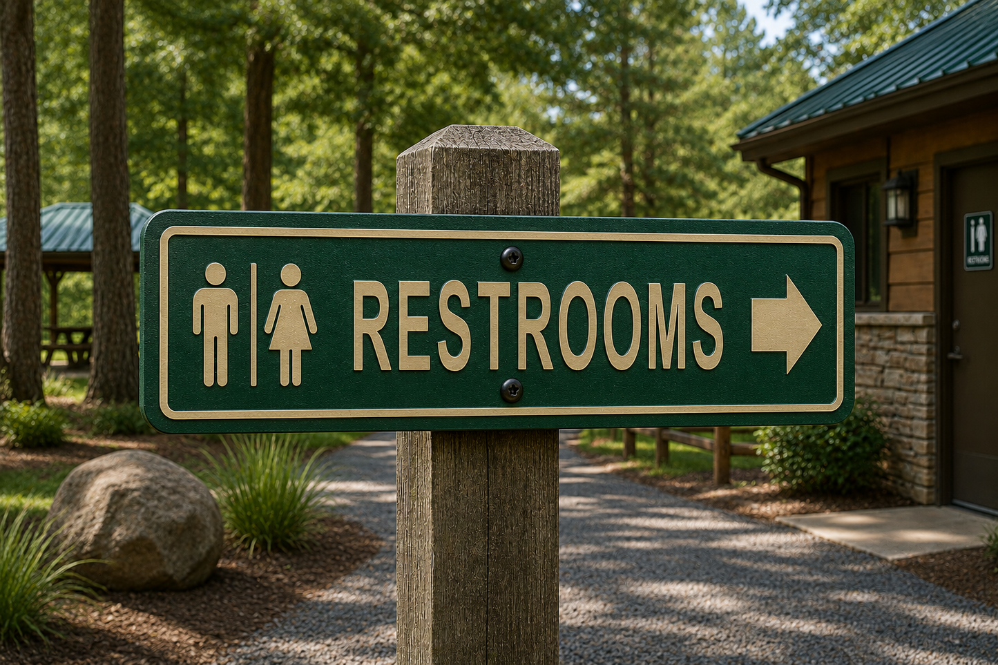 Restroom Directional Sign