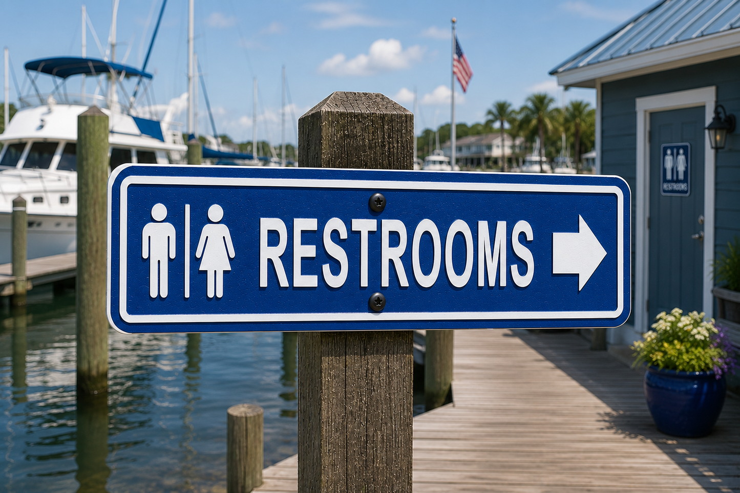 Restroom Directional Sign