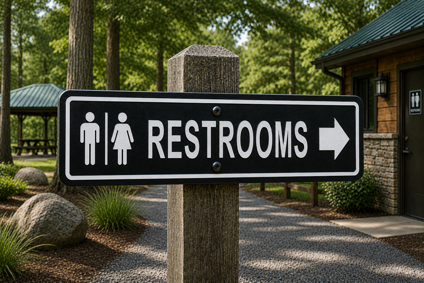 Restroom Directional Sign