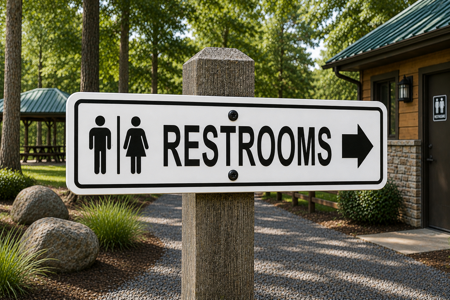 Restroom Directional Sign