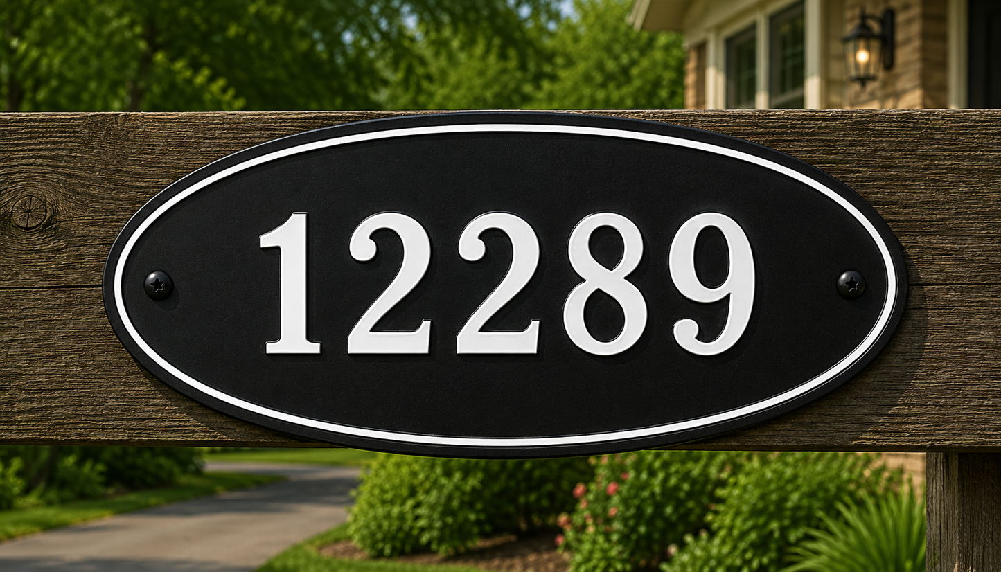 Custom House Numbers - 8 x 14 - Oval