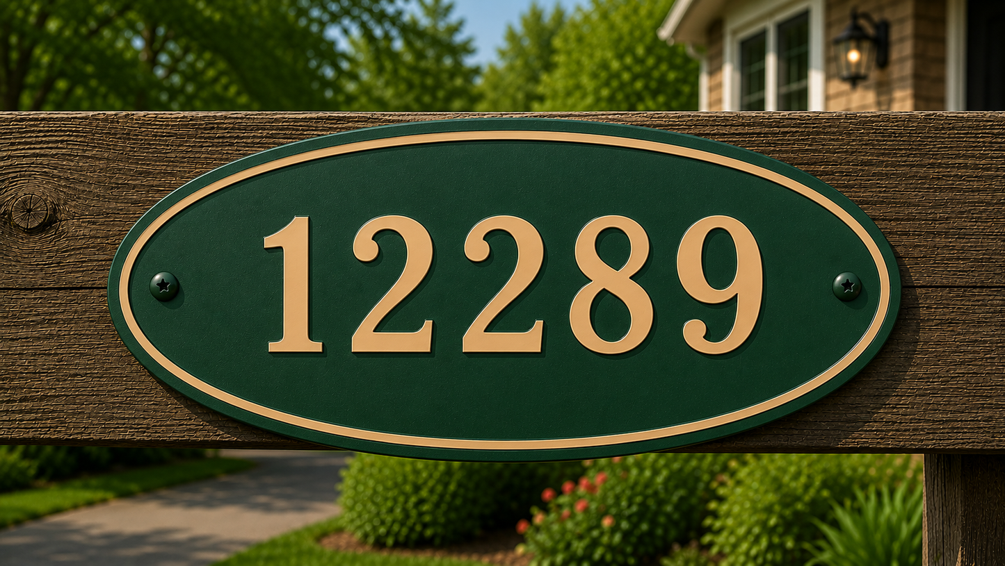 Custom House Numbers - 8 x 14 - Oval