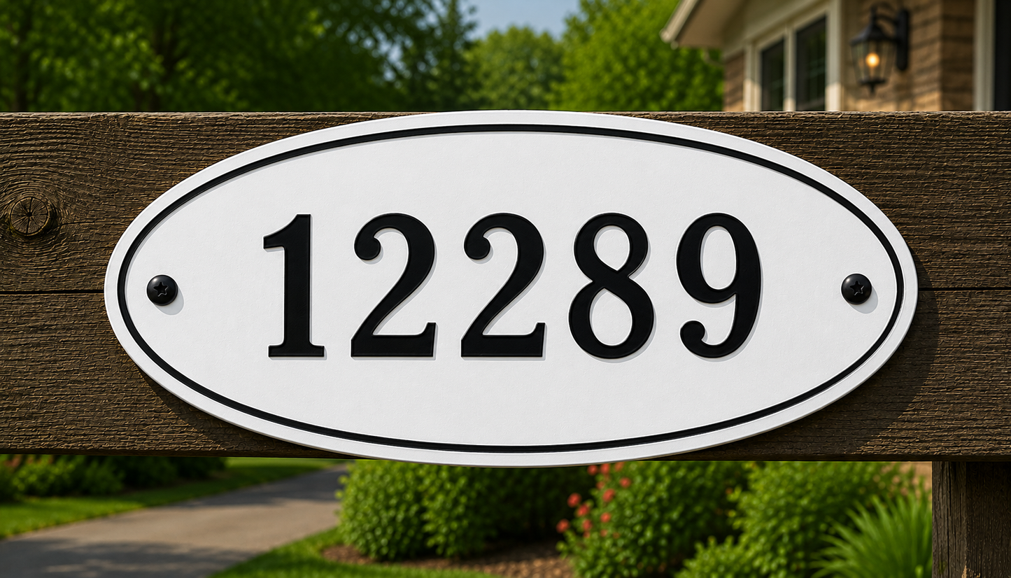 Custom House Numbers - 8 x 14 - Oval