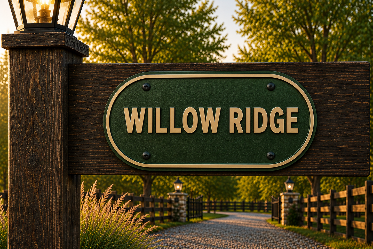 Willow Ridge Custom Estate Sign - 2 Line - 12 x 18