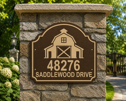 Specialty Address Sign - Barn