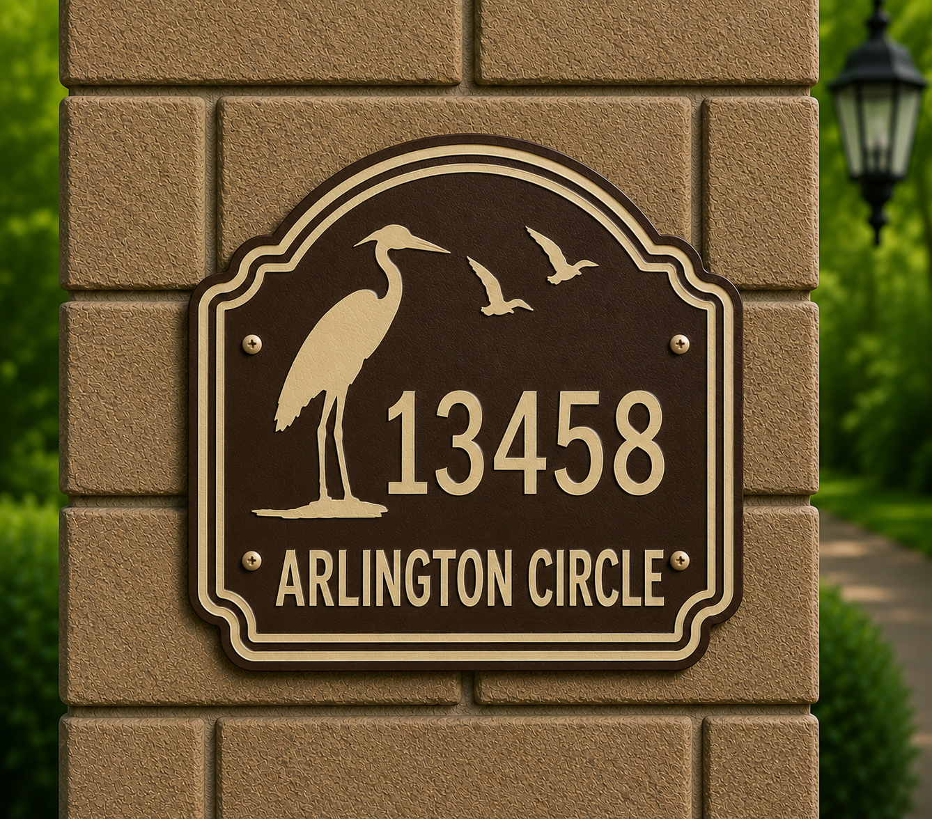 Specialty Address Sign - Heron
