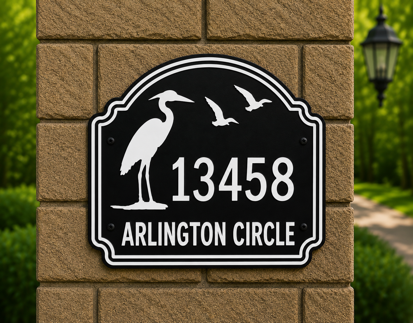 Specialty Address Sign - Heron
