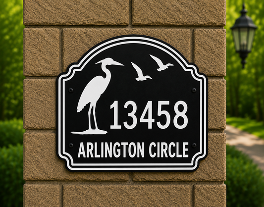 Specialty Address Sign - Heron