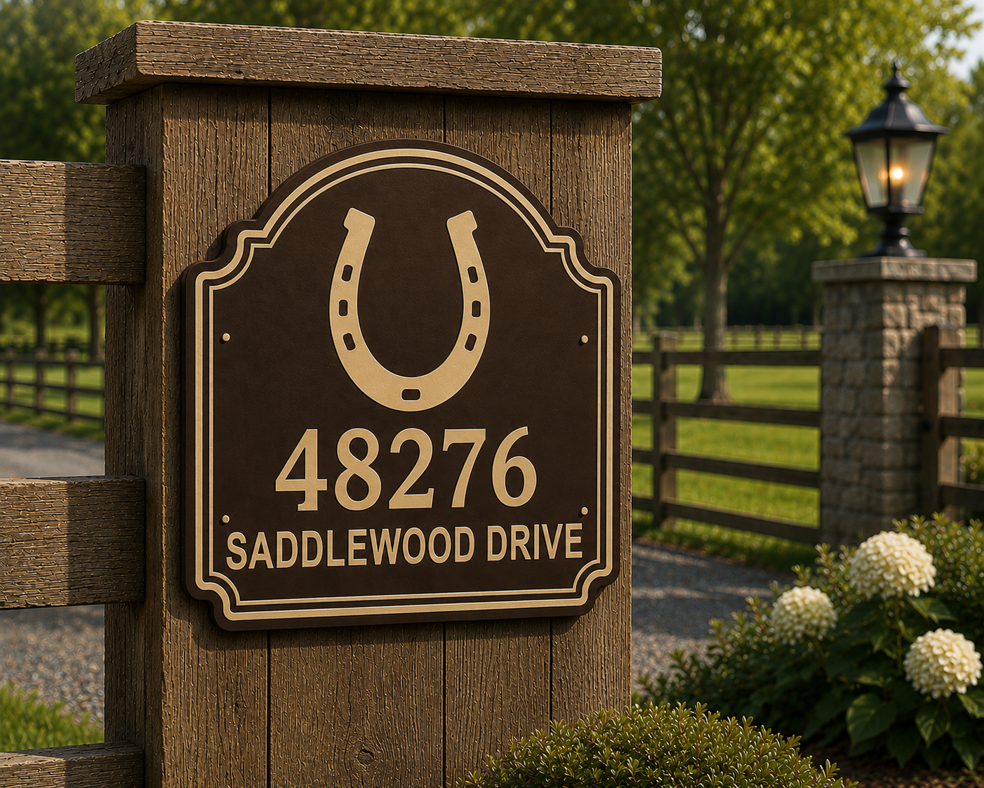 Specialty Address Sign - Horseshoe